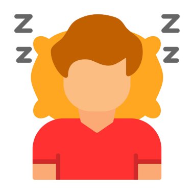 dişi uyuyan düz renk vektörü simgesi