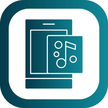 Müzik uygulaması simgesi, vektör illüstrasyonu 