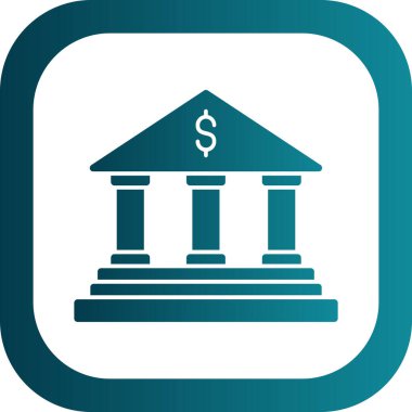 Banka binası ikonu. düz tasarım illüstrasyon. 