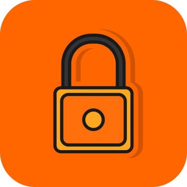 Asma kilit simgesi. web tasarımı için güvenlik kilidi simgesinin karikatür çizimi