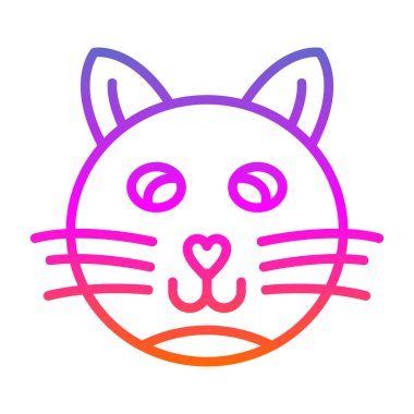 Kedi suratlı. Web simgesi basit illüstrasyon