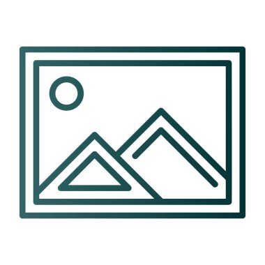 Eşsiz dağlar vektör çizgisi simgesi