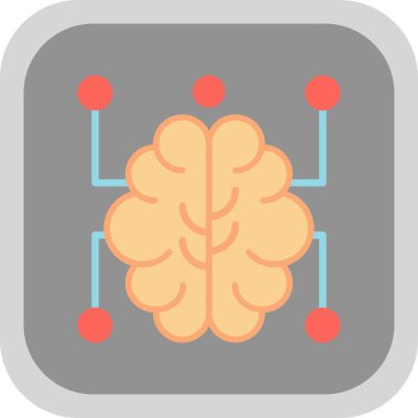 Beyin. Web simgesi vektör illüstrasyonu