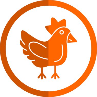 Tavuk. Web simgesi basit illüstrasyon