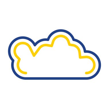 Basit Bulutlu hava simgesi, vektör illüstrasyonu