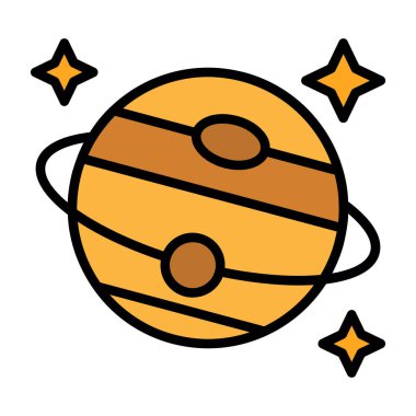 Gezegen ikonu vektör illüstrasyonu