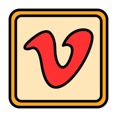 vimeo square logosu, web illüstrasyon simgesi