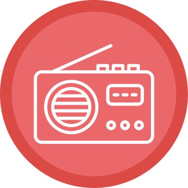 Radyo. Web simgesi basit illüstrasyon 