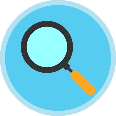 Büyüteç simgesi, düz stil, arama sembolü. Vektör illüstrasyonu