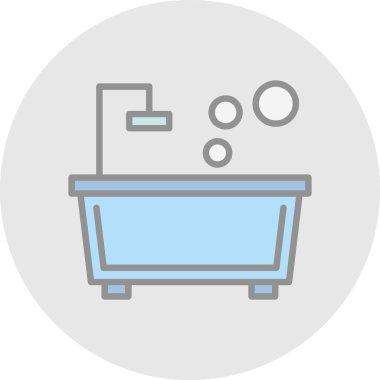 küvet web simgesi basit illüstrasyon 