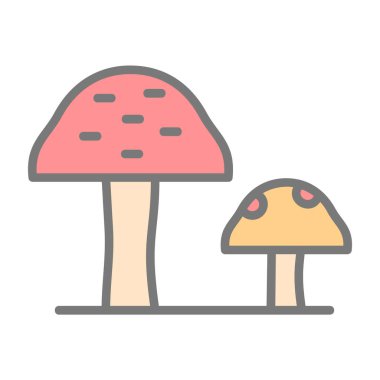 Mantarlar. Web simgesi basit illüstrasyon