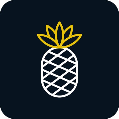 Ananas. Web simgesi basit illüstrasyon 