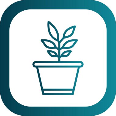 Saksı bitkisi. Web simgesi basit illüstrasyon