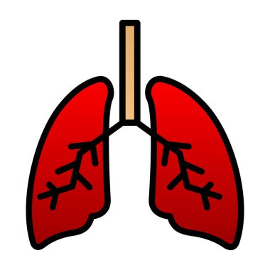 akciğerler web simgesi basit illüstrasyon 