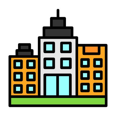 modern yapı web simgesi, vektör illüstrasyonu