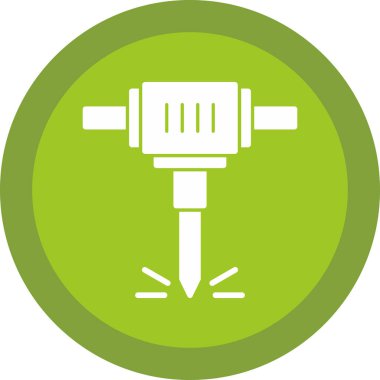 Beyaz arka plan üzerinde izole jackhammer simgesi