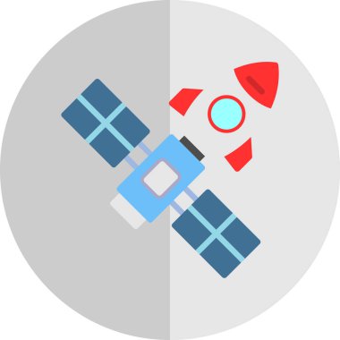 uzay roketi ikonu. düz biçim 