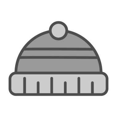 Kış şapka simge vektör çizim