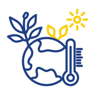 Mavi bir simge ve yaprağın vektör çizimi