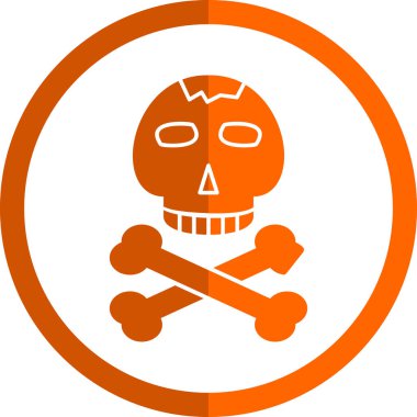 Kemikli kafatası. Web simgesi basit illüstrasyon 