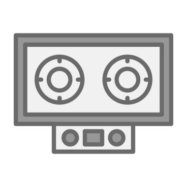 Elektrikli Soba simgesi vektör illüstrasyonu