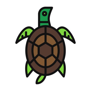 Beyaz arkaplanda izole edilmiş kaplumbağa vektör simgesi