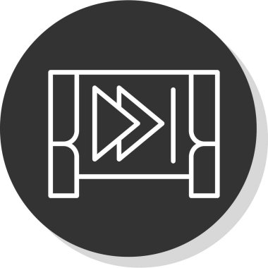 Basit düz oynat İleri adım işareti simgesi