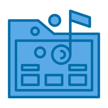 Müzik klasörü. Web simgesi basit illüstrasyon