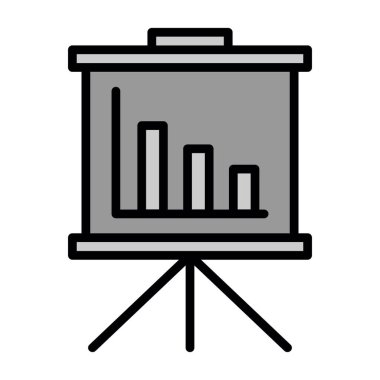 Sunum Grafiği Simge Vektörü İllüstrasyonu 