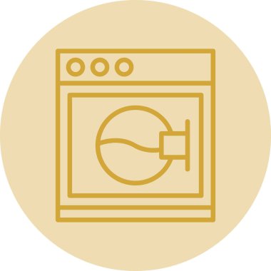 Çamaşır makinesi. Basit tasarım çizimi