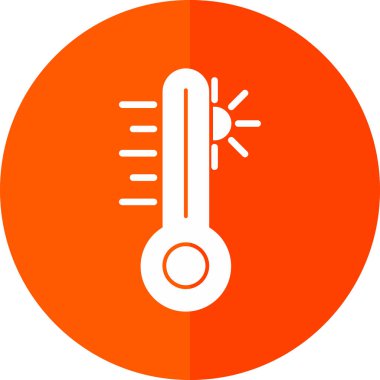 sıcaklık simgesi. Termometre vektör simgesinin basit çizimi