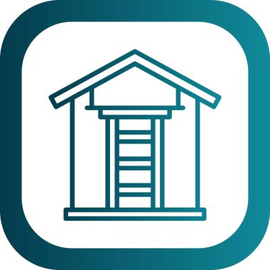 Merdiven düz simgesi, vektör illüstrasyonu