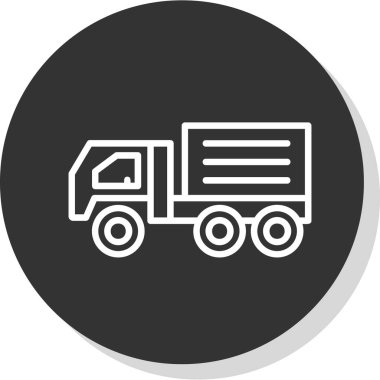 dağıtım kamyonu düz simgesi, vektör çizimi