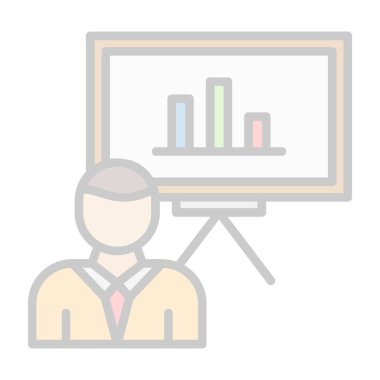 düz iş sunum simgesi vektör illüstrasyonu