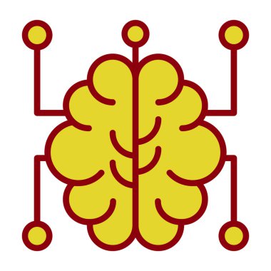 beyin ikonu vektör illüstrasyonu