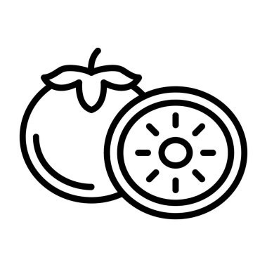 Hurma meyvesi. Web simgesi basit illüstrasyon