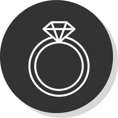 Elmas yüzük. Web simgesi basit illüstrasyon