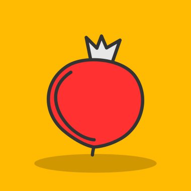 Nar meyve simgesinin vektör illüstrasyonu