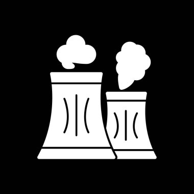 Fabrika simgesi, basit vektör çizimi, Hava kirliliği konsepti