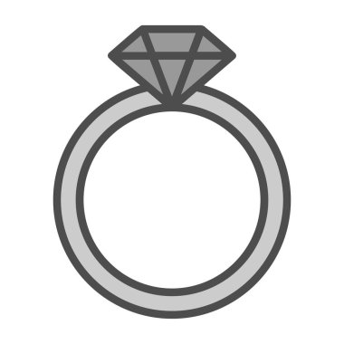 Elmas yüzük. Web simgesi basit illüstrasyon