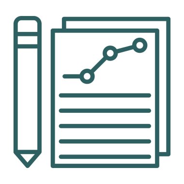 rapor web çizgisi simgesi, vektör illüstrasyonu 