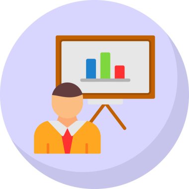 düz iş sunum simgesi vektör illüstrasyonu