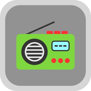 Radyo. Web simgesi basit illüstrasyon 