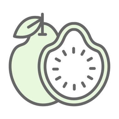 Guava egzotik meyvesi. Web simgesi basit illüstrasyon 