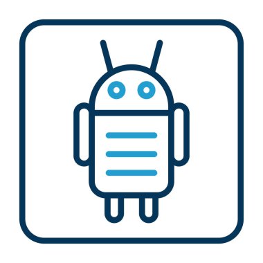 Android karakteri. Web simgesi basit illüstrasyon