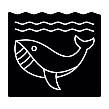 Balina hayvan ikonu. özet çizimi