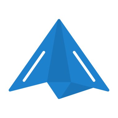 Kağıt düzlem vektör simgesi beyaz arkaplanda izole edildi.