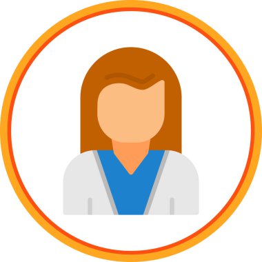 Kadın avatar simgesi, vektör illüstrasyonu 