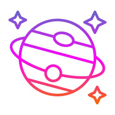 Gezegen ikonu vektör illüstrasyonu