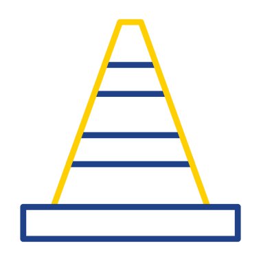 Trafik konisi simgesi, vektör illüstrasyonu basit tasarım